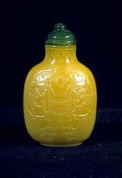 An Imperial Yellow Chinese Glass Snuff Bottle,  John Neville Cohen