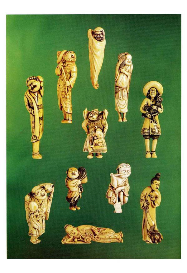 12 to 21 Ivory Netsuke including Rantei, Yoshinaga, and Tomotada.