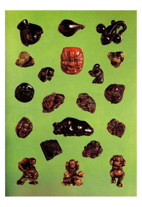 198 to 217 Wood Netsuke