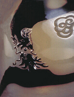 Chalcedony Silhouette of a Sea and Sky Dragon and Pearl
