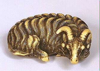 Ivory Goat Netsuke