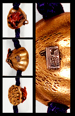 Tenmin Metal Ojime as a Lotus Seed Pod 