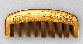 Lacquer Temple Landscape Comb